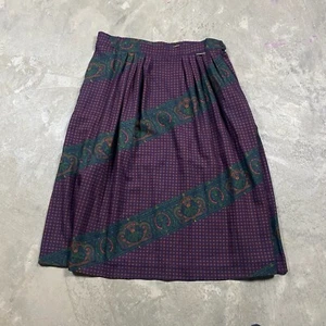 Vintage Geiger Skirt Size 40 34 Austria Pleated Paisley Polka Dot - Picture 1 of 6