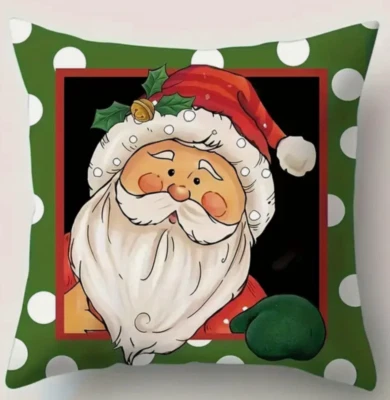 Whimsical Santa Claus Pillow Cover, 18in, Polka Dots-High Quality - Image 1 of 2