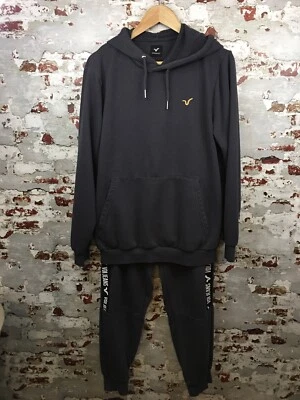 Voi Jeans Grey Hooded Tracksuit Joggers Hoodie Medium 2 Piece Small Mark - Image 1 of 4