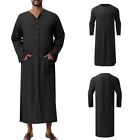 Mans Muslim Southeast Dubai Loose Long Sleeve Robe Ethnic Middle Eastern Robe