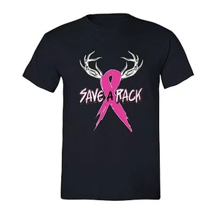 Breast Cancer awareness PINK Ribbon survivor support Rack, Unisex Men T-shirt - Picture 1 of 1