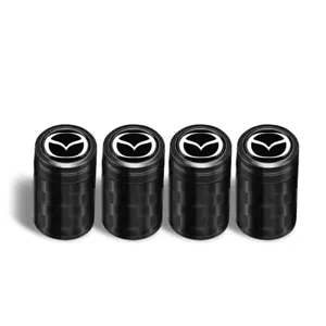 4PCS Carbon Fiber Car Wheels Tire Air Valve Caps Stem Dust Cover for Mazda - Picture 1 of 1