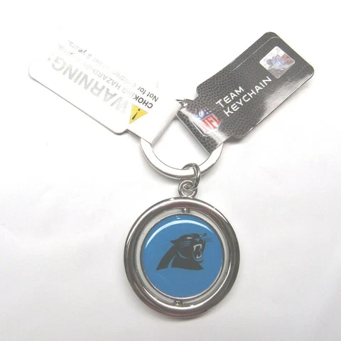 NFL Carolina Panthers Spinning Logo Key Ring Keychain Forever Collectibles Cover