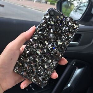 Women Glitter Diamonds Bling Rhinestones Back Soft Phone Case Cover For Phones