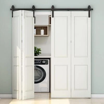 CCJH1-4M Bifold Sliding Door Hardware Kit Modern Roller Guide Heavy Duty,Cabinet - Image 1 of 4