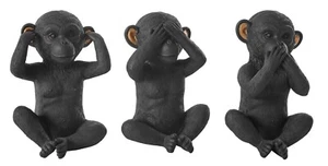 Deko Figur Affen im 3-tlg Set je 13x18 cm Design nicht hören sehen sagen Objekt - Bild 1 von 4