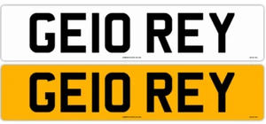 "GE10 REY" PERSONALISIERTES PRIVATES NUMMERNSCHILD REG IDEAL 4 GEORGIA / REY / GEL - Bild 1 von 2