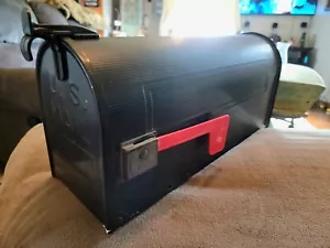Vintage Large Galvanized Rural Farmhouse Rustic Mailbox W/Flag Postmaster App'd - Picture 1 of 9