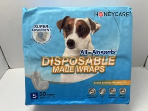 Honey Care All-Absorb A26 Super Absorbent Disposable Male Wraps Small 50 Count - Picture 1 of 5