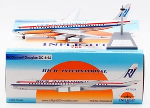 INFLIGHT1:200 RICH INTERNATIONAL McDonnell DC-8-62 Aeromobile pressofuso N772CA - Foto 1 di 15