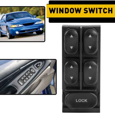 INTERRUPTOR DE CONTROL DE VENTANA ELÉCTRICA MAESTRO LADO DEL CONDUCTOR CONVERTIBLE MUSTANG 94-04 Foto 1 de 4