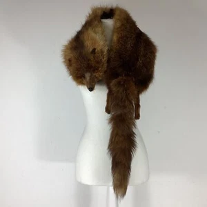 Vintage Taxidermy Red Brown Fox Fur Stole Scarf With Head (F1) NS#8672 - Picture 1 of 9