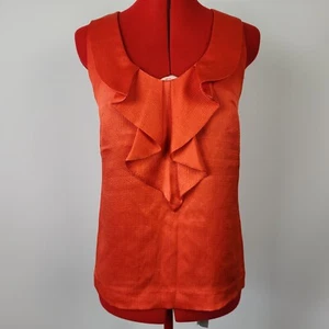 David Lawrence Womens Size 6 Orange Sleeveless Top Ruffle - 1606 - Picture 1 of 8