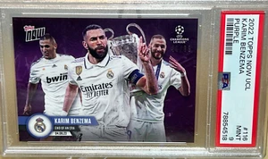 KARIM BENZEMA PSA 9 PURPLE /99 2022-23 TOPPS NOW END OF ERA REAL MADRID CARD 116 - Picture 1 of 4