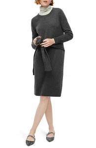 NWT JCrew Long-sleeve Everyday Cashmere Crewneck Sweater Dress Heather Grey S XL - Picture 1 of 3