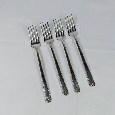 4 tenedores de cena Oneida Prestige plateados Burdeos 1945 cubiertos descontinuados 2 Foto 1 de 4