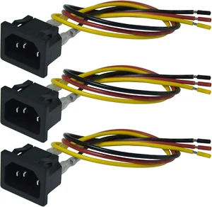 IEC320 C14 Panel Mount Plug Adapter AC 250V 15A 3 Pins IEC Inlet Module Plug Pow - Picture 1 of 12
