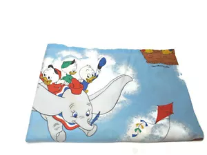 Disney Bed Sheet Twin Flat Mickey Hot Air Balloon Huey Dewey Louie Goofy 1980s - Picture 1 of 4