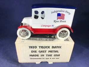 D3-21 AMERICAN CLASSIC 1:25 SCALE BANK - 1920 TRUCK - ROSS PEROT INDEPENDENT 92 - Picture 1 of 6