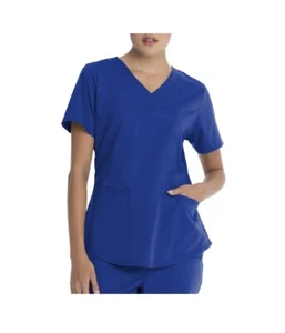 Scrubstar Womens Scrub Top Core Essentials Stretch V-Neck Electric Blue Size M - Picture 1 of 2