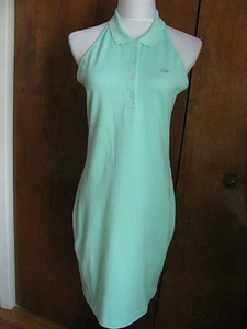 Lacoste women's green cotton halter dress New - Picture 1 of 12