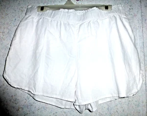 Women's White Linen Shorts XL Universal Thread Pockets Elastic Waist Pockets - Picture 1 of 2