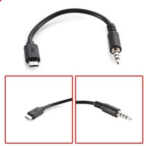 USB Micro B to 3.5mm Male Stereo Audio Cable For Android K4Z6 A1H GD O7C2 T O6M6 - Zdjęcie 1 z 11