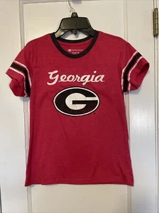 Colosseum Womens Red Black GEORGIA BULLDOGS Short Sleeve Shirt Medium - Picture 1 of 5