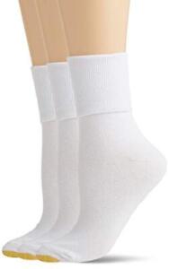 Gold Toe Women's Anklet Socks 3-Pairs White Medium