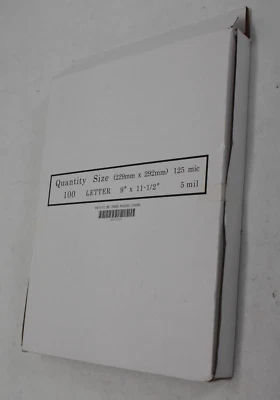 Ламинирующие мешочки ламинатор рукав письмо 5 мил лот из 100 9 «x 11-1/2» прозрачный - Изображение 1 из 4
