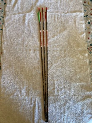 3 - Beman ICS 340 Camo Hunter carbon arrows & inserts - NEW - read description - Image 1 of 2