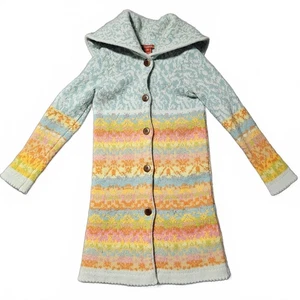 Maglione cardigan pesante Sundance lana di agnello taglia S nordico Fair Isle blu - Foto 1 di 6