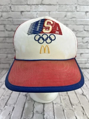Vintage 1984 McDonald's USA Olympics Hat Snapback mesh back trucker hip hop Cap - Изображение 1 из 4
