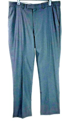 Kenneth Cole New York Mens Dress Pants 36W x 32L Gray Check  Wool Blend Stretch  - Image 1 of 4