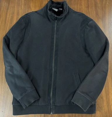 Men's A/X ARMANI Exchange Jacket Cotton Faux Fur Lined Full Zip Black size Large - Image 1 of 4