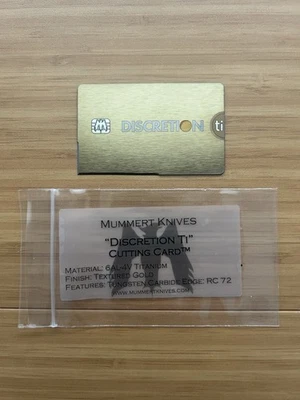 Cuchillos Mummert “DISCRETION TI GOLD” Texturizado Carbidizado Ti Tarjeta de Corte Foto 1 de 3