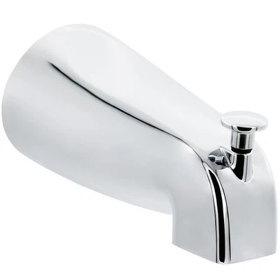 Caño de bañera antideslizante con desviador pull-up para tubo de cobre de 1/2 pulgada, cromo Foto 1 de 4
