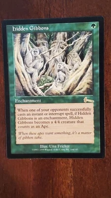 Hidden Gibbons Urza's Legacy EX/LP #104 MTG Magic the Gathering Enchantment Rare - Image 1 of 2