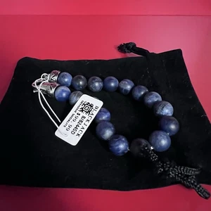 BLACKJACK Genuine Sodalite Stone Stainless Steel Bracelet New $100 - Picture 1 of 6