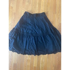 J Crew Point Sur Rock Damen Größe 10 Schwarz Midi Spitze Ösen Bohemian Gothic - Bild 1 von 11