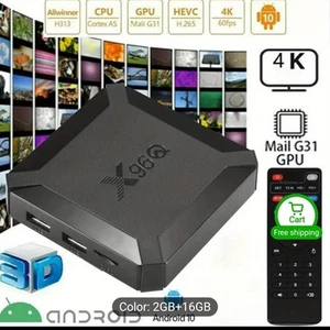2024 Android 10.0 TV Box X96Q Quad Core HD 4K Mini Media Stream Player Dual WiFi - Picture 1 of 10