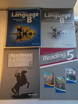Abeka 5th Grade God's Gift Of Language B Parent Kit (4) Books Test/Answer Keys - Image 1 of 4
