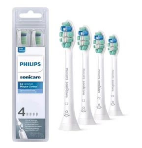Testine Spazzola Controllo Placca Originali Philips Sonicare Optimal HX9024/65 Bianco 4 Ct - Foto 1 di 6