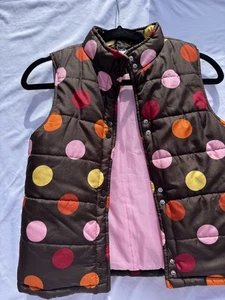Gymboree Girls Fall Brown Polka Dot Puffer Vest Size Large (10-12) - Picture 1 of 5