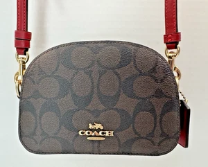 Coach Mini Serena Signature Canvas Crossbody Gold/Braun/Schwarz/1941 Rot - Makellos - Bild 1 von 15