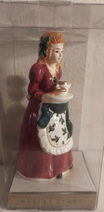 VTG 1999 Claire Burke Ceramic Christmas Pioneer Woman With Tea Incense Burner  - Picture 1 of 5