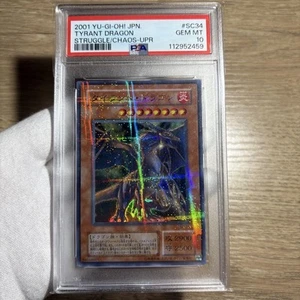 YuGiOh PSA10 Tyrant Dragon SC 34 2nd Edition Parallel Rare Japan Card - Picture 1 of 5