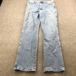 Wrangler Jeans Mens 32x32 Light Wash Blue Denim Slim Fit Cowboy Cut 936ATW - Picture 1 of 11
