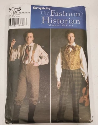 Simplicity 5035, RARE, Men's sz 46-52, UNCUT, VINTAGE Historic Shirt & Pants - Image 1 of 3