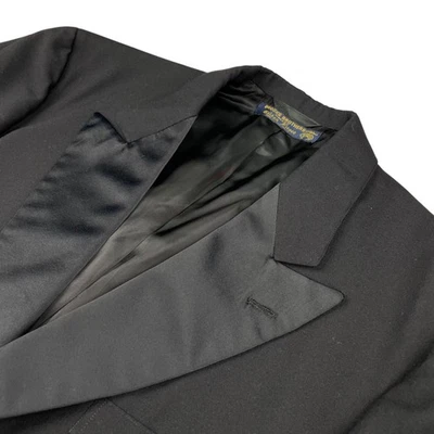 Chaqueta de Esmoquin De Colección Brooks Brothers Para Hombre Polar Dorado Solapas Pico Negra • 43R Foto 1 de 4